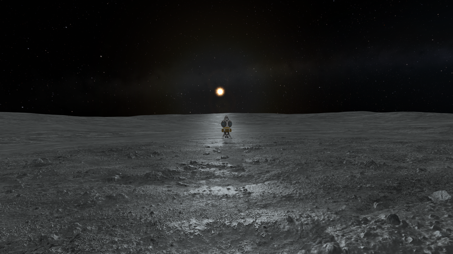 A rocket on an icy planet